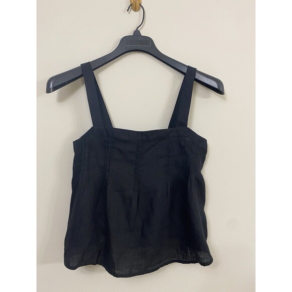 J. Crew Bow Back Linen Top Cropped Square Neck Flowy Lightweight NWT XS - Picture 4 of 10